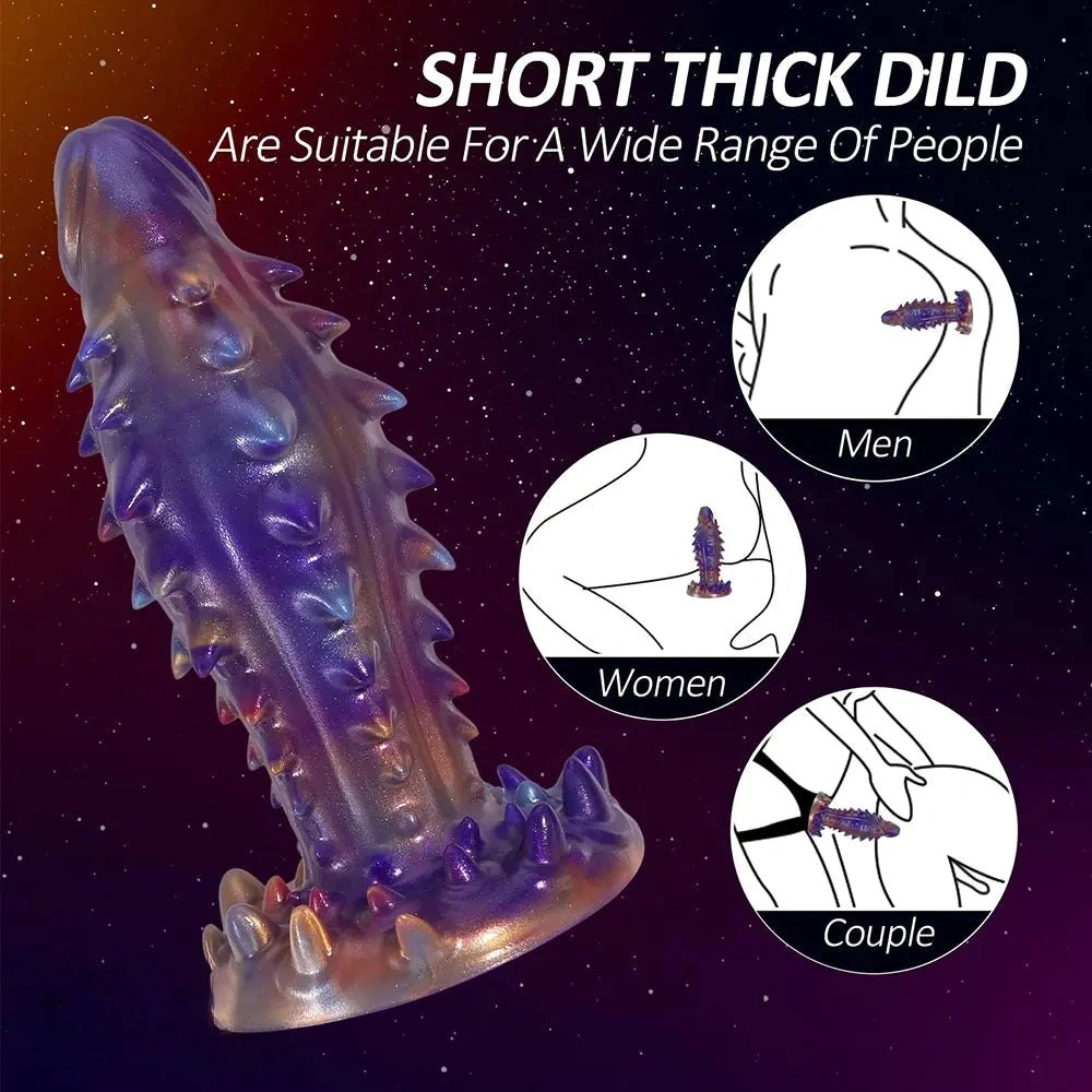 Purple galaxy spiked monster fantasy dildo, photo 5