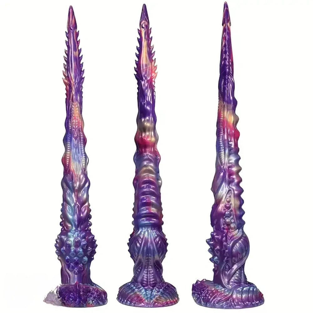Mixed color spiked monster fantasy dildo, photo 1
