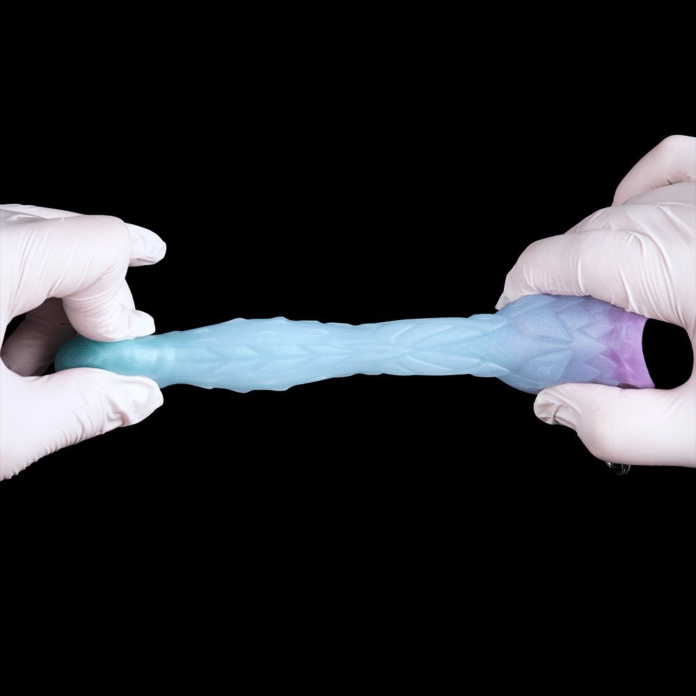Teal-purple spiked fantasy dildo, photo 7