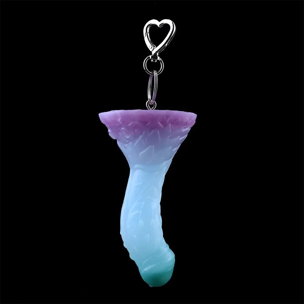 Teal-purple spiked fantasy dildo, photo 9