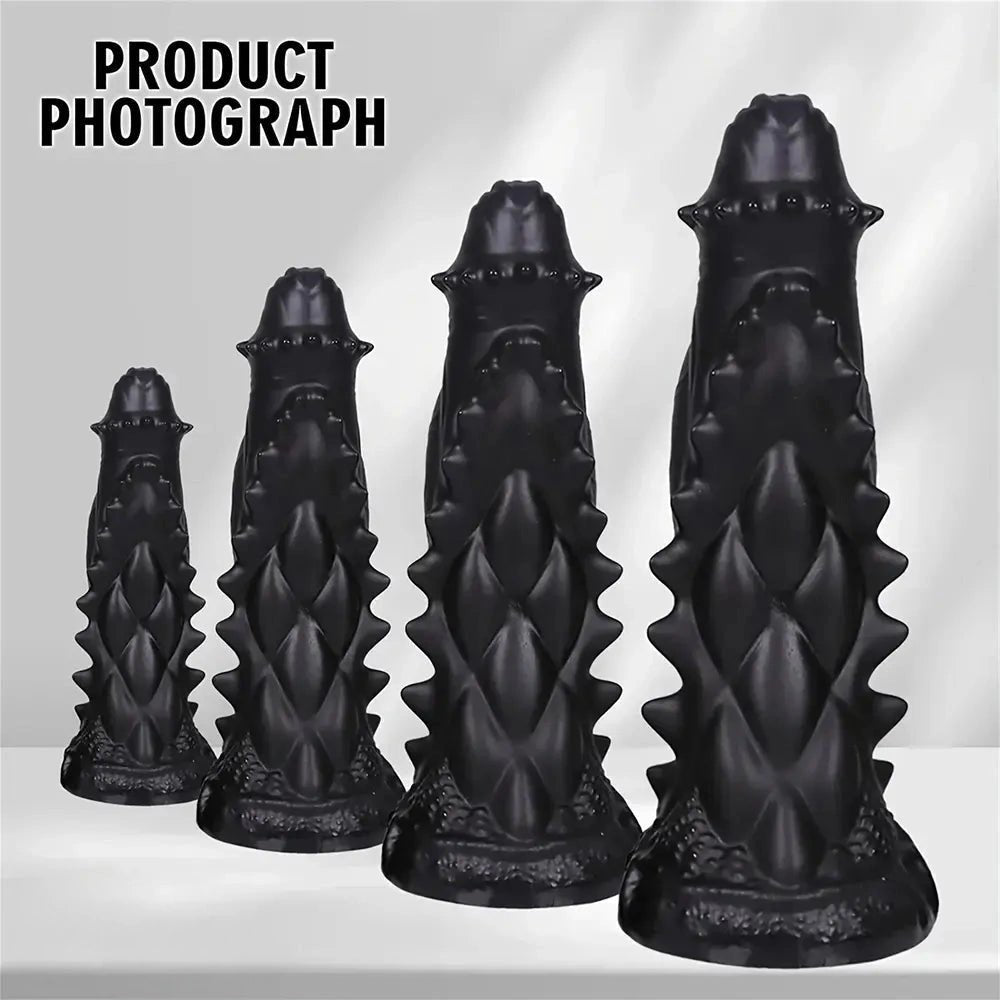 Spiked scaled pvc fantasy dildo, photo 14