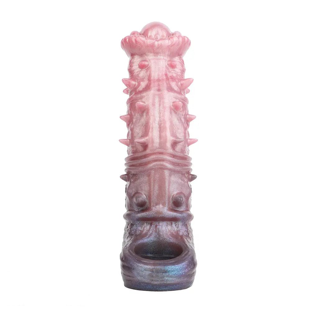 Pink purple spiked textured fantasy dildo, photo 2