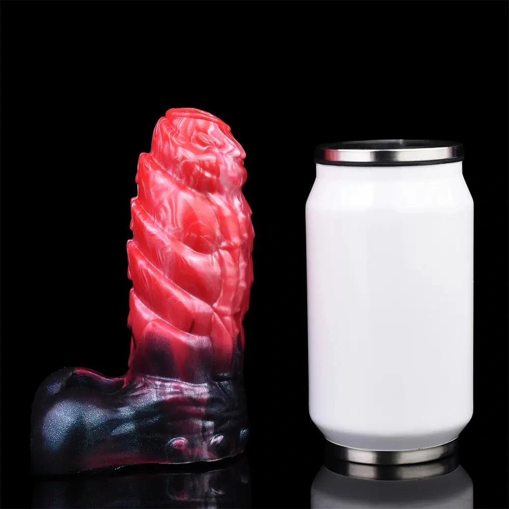 Red spiked ridge fantasy dildo, photo 10