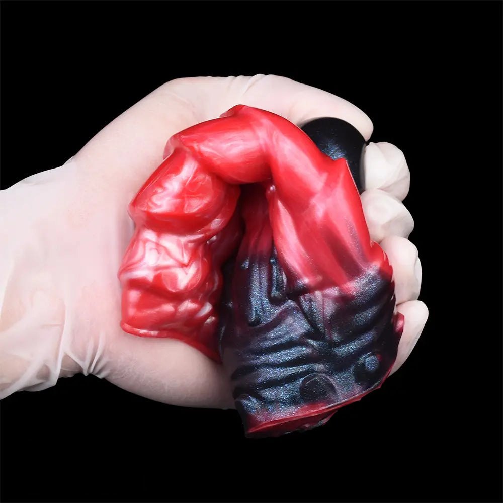 Red spiked ridge fantasy dildo, photo 11