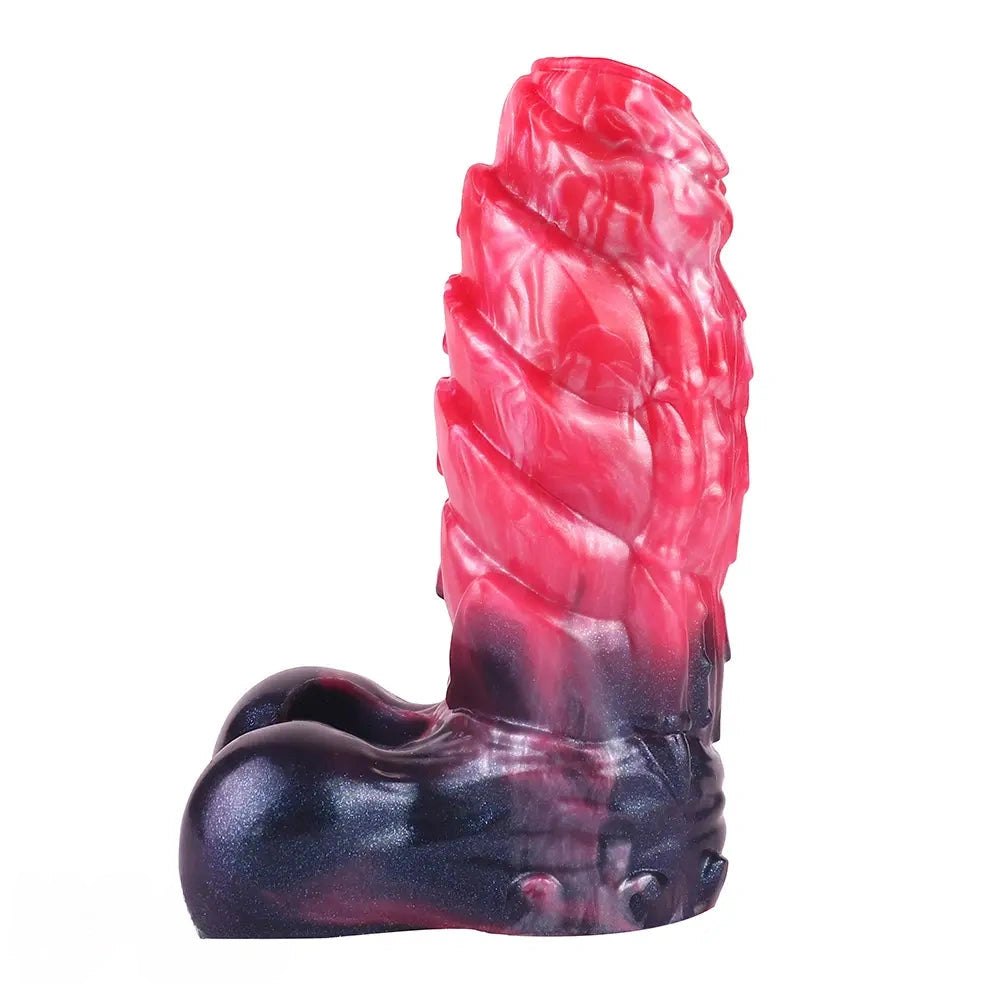 Red spiked ridge fantasy dildo, photo 15