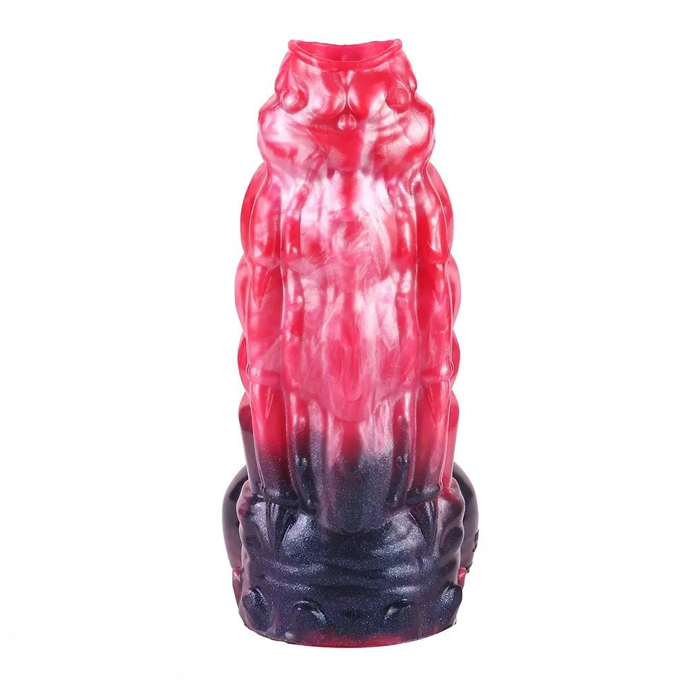Red spiked ridge fantasy dildo, photo 2
