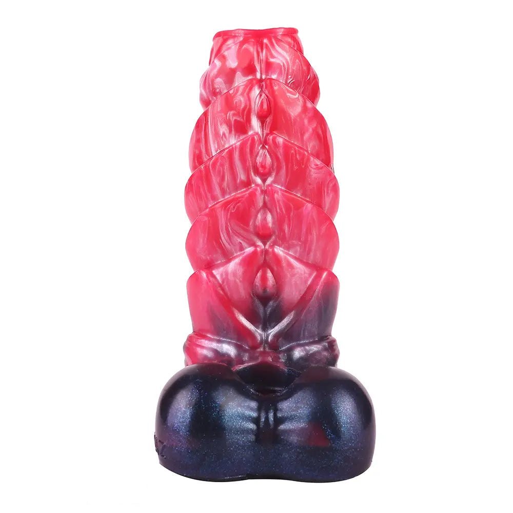 Red spiked ridge fantasy dildo, photo 3