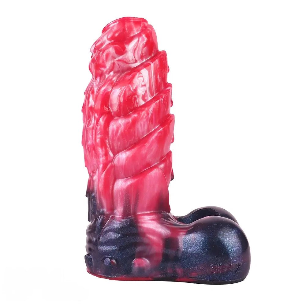 Red spiked ridge fantasy dildo, photo 4