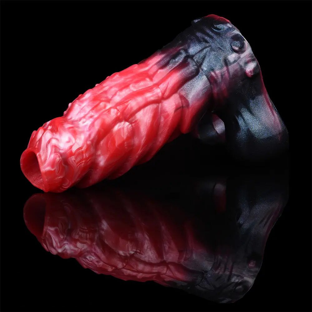 Red spiked ridge fantasy dildo, photo 8