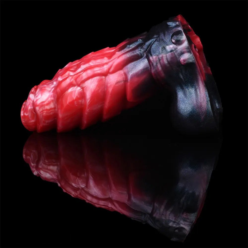 Red spiked ridge fantasy dildo, photo 9