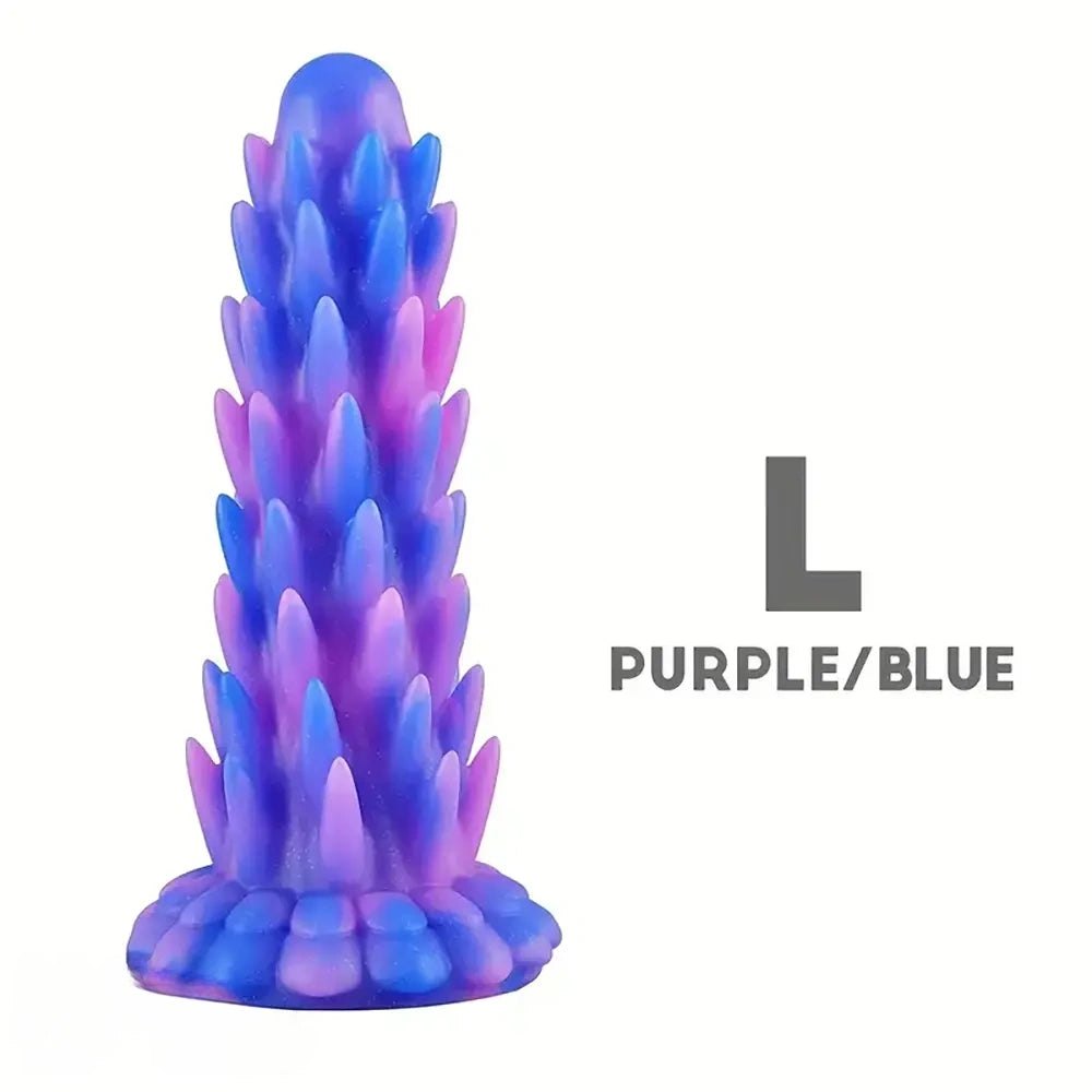 #4 multi color spiked ridged fantasy dildo