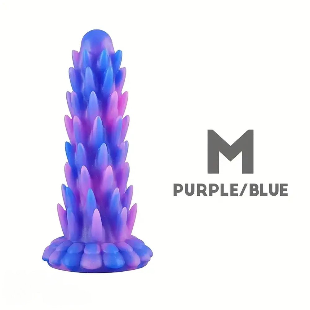 #4 multi color spiked ridged fantasy dildo