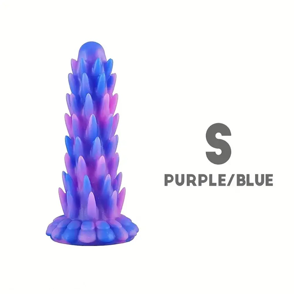 #4 multi color spiked ridged fantasy dildo