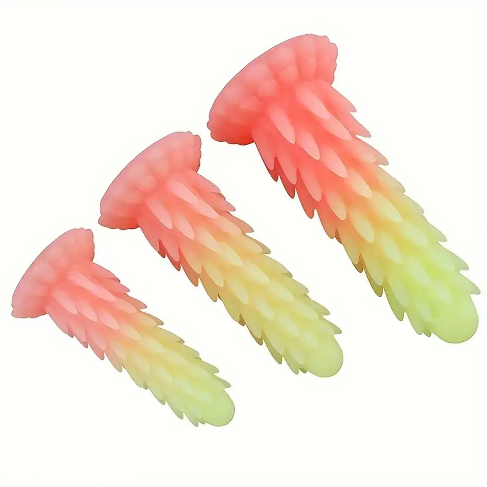 Multi color spiked ridged fantasy dildo, photo 2