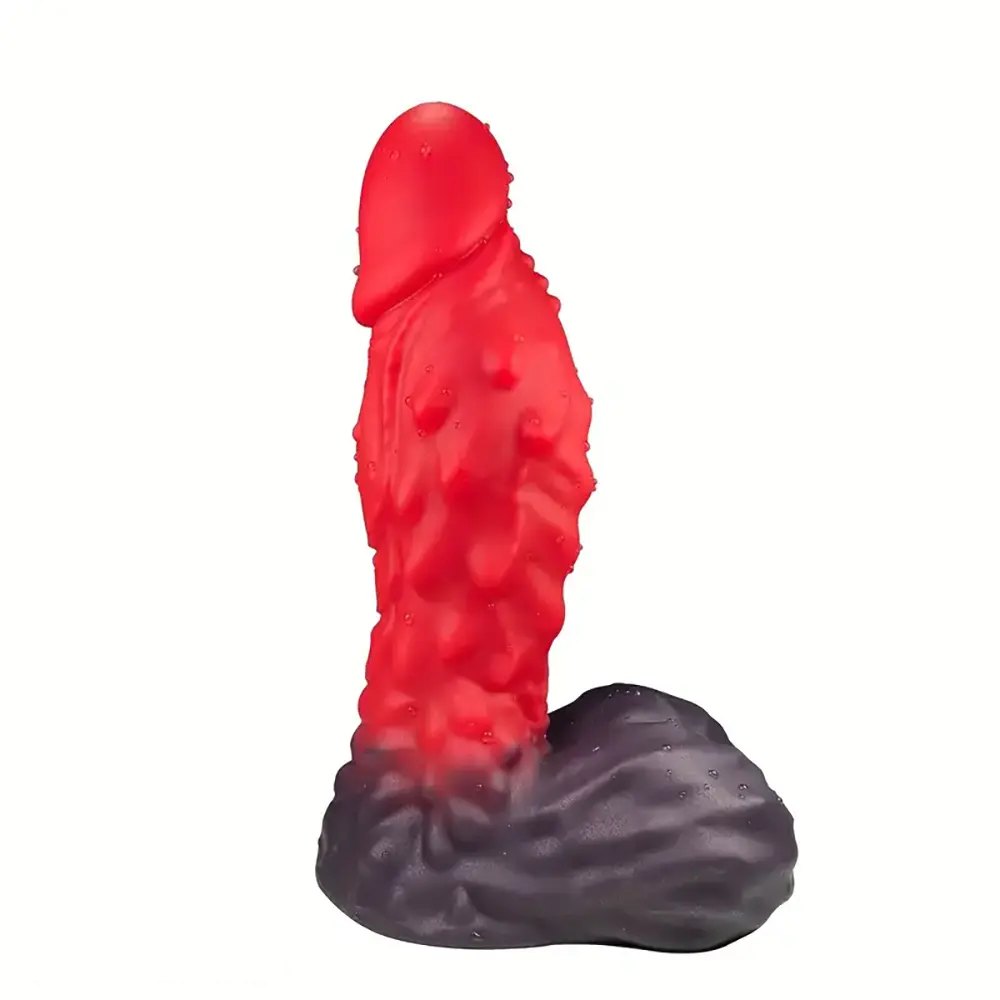 Red spiked scale dragon silicone dildo, photo 1