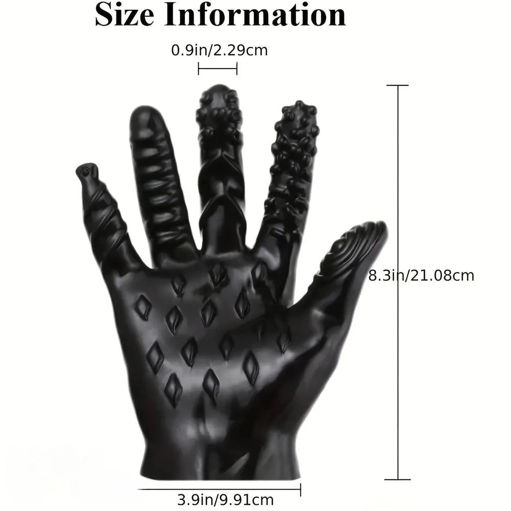 Black spiked silicone massage glove