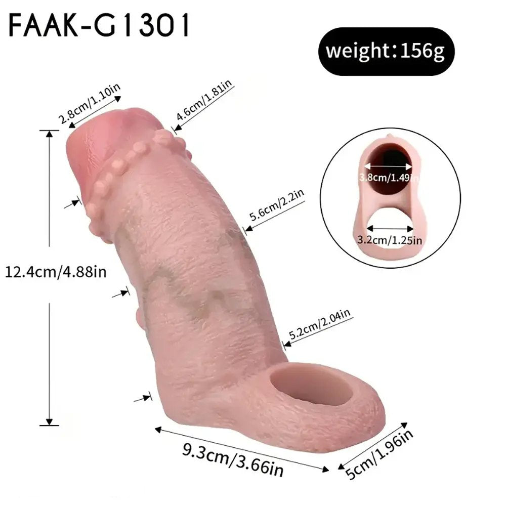 Flesh tone silicone penis sleeve, photo 3