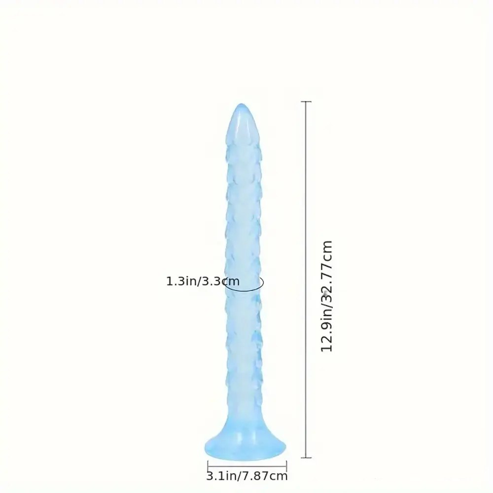 Blue spiked texture slim anal dildo