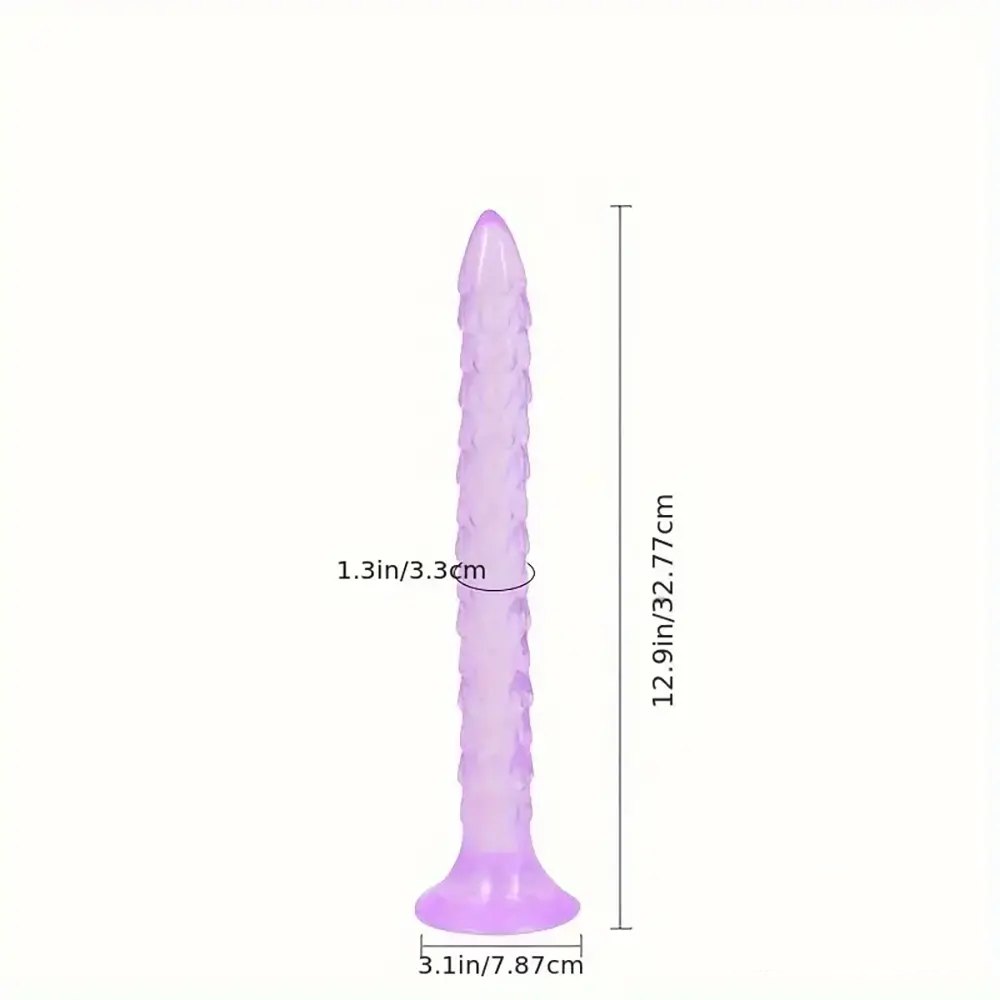 Purple spiked texture slim anal dildo