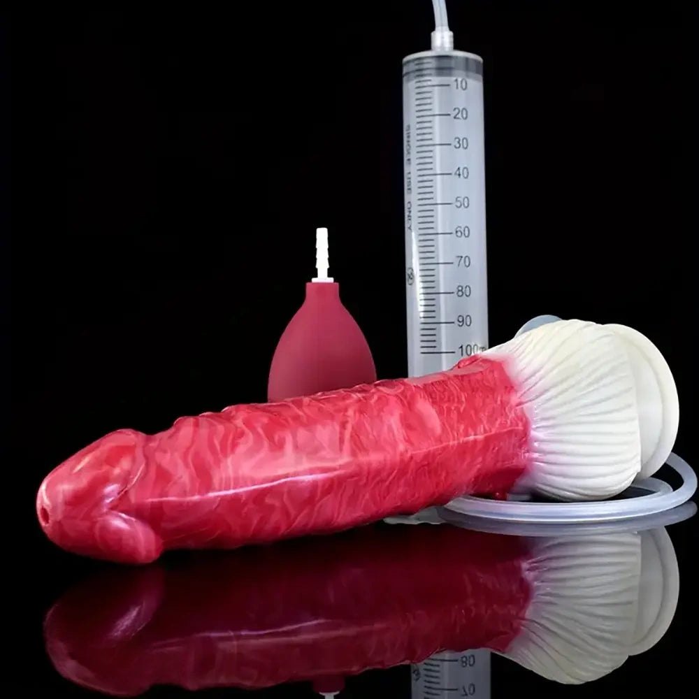 Red spiked squirting dildo, photo 2