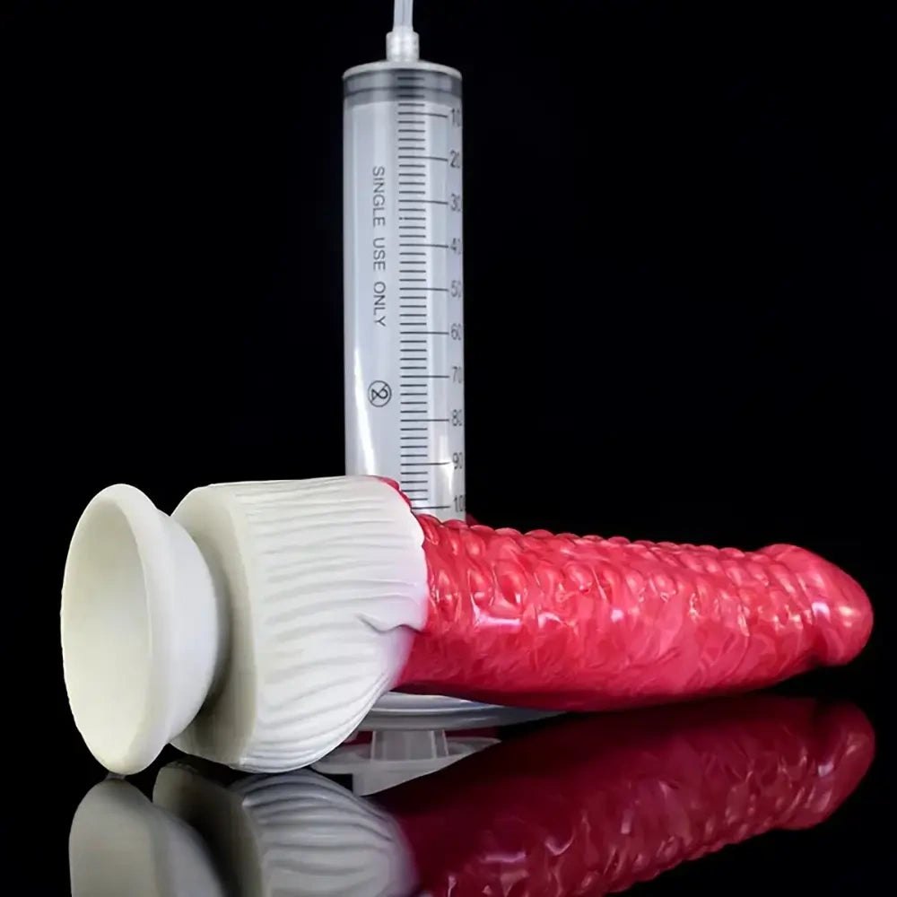 Red spiked squirting dildo, photo 5