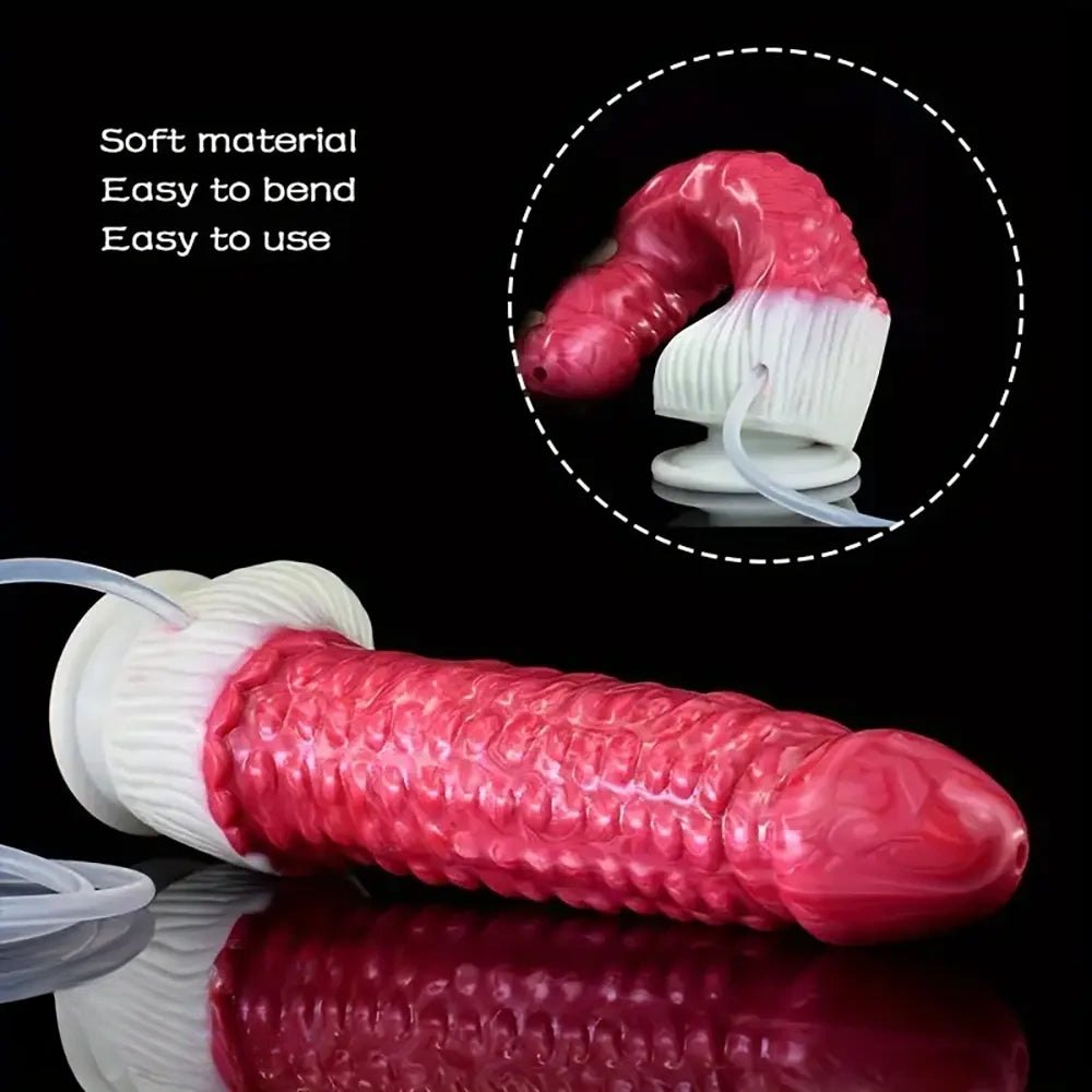 Red spiked squirting dildo, photo 6