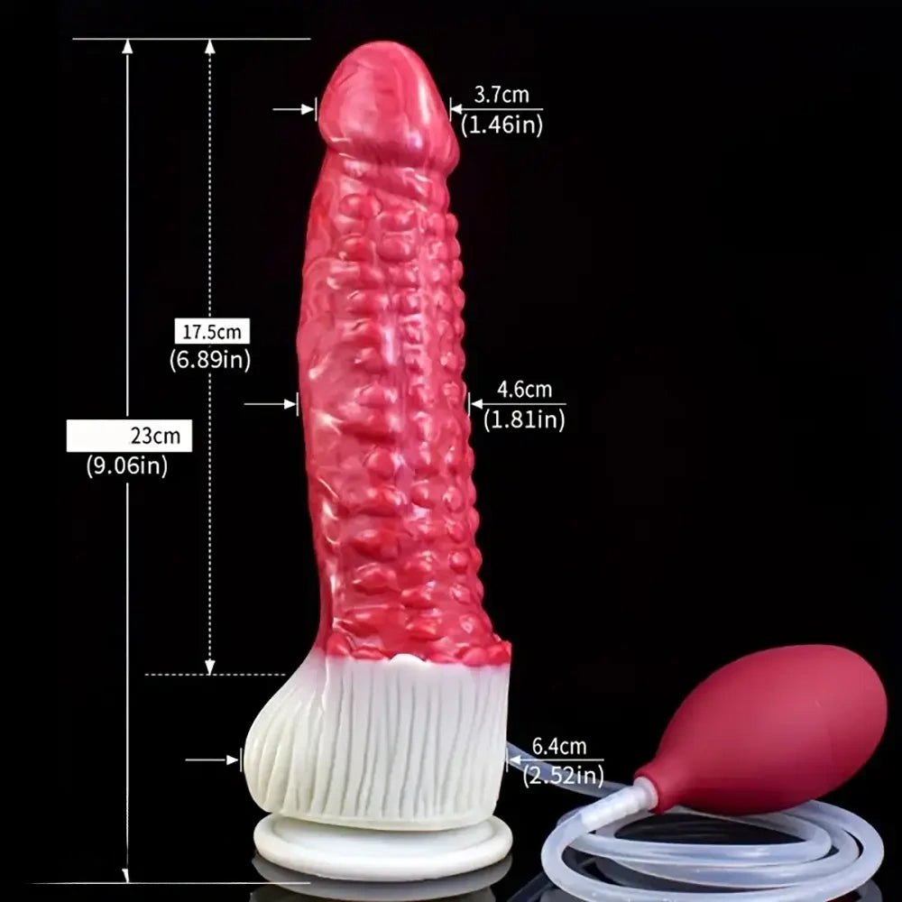 Red spiked squirting dildo, photo 8