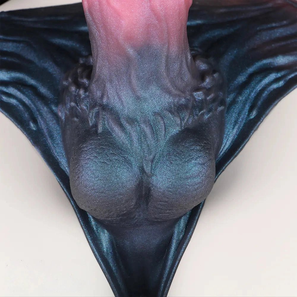 Hollow strap-on silicone dildo with harness pants, photo 12