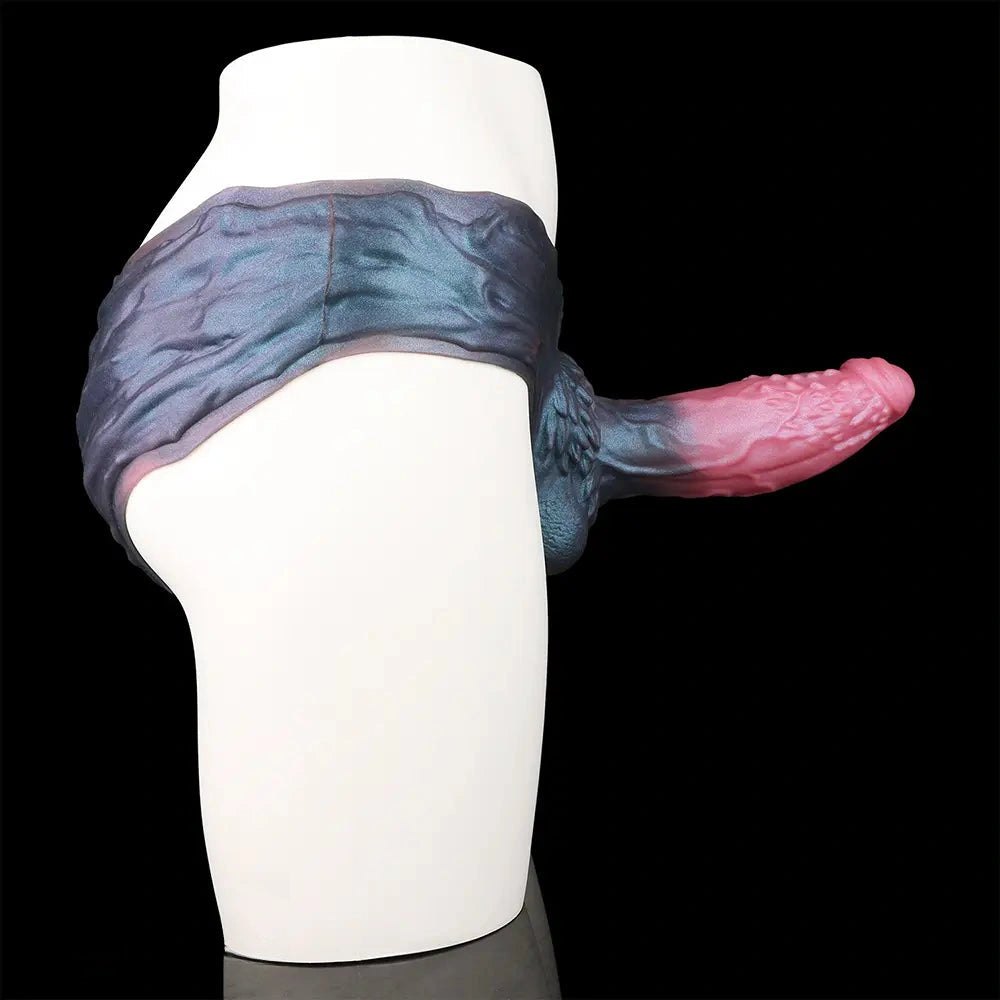 Hollow strap-on silicone dildo with harness pants, photo 3