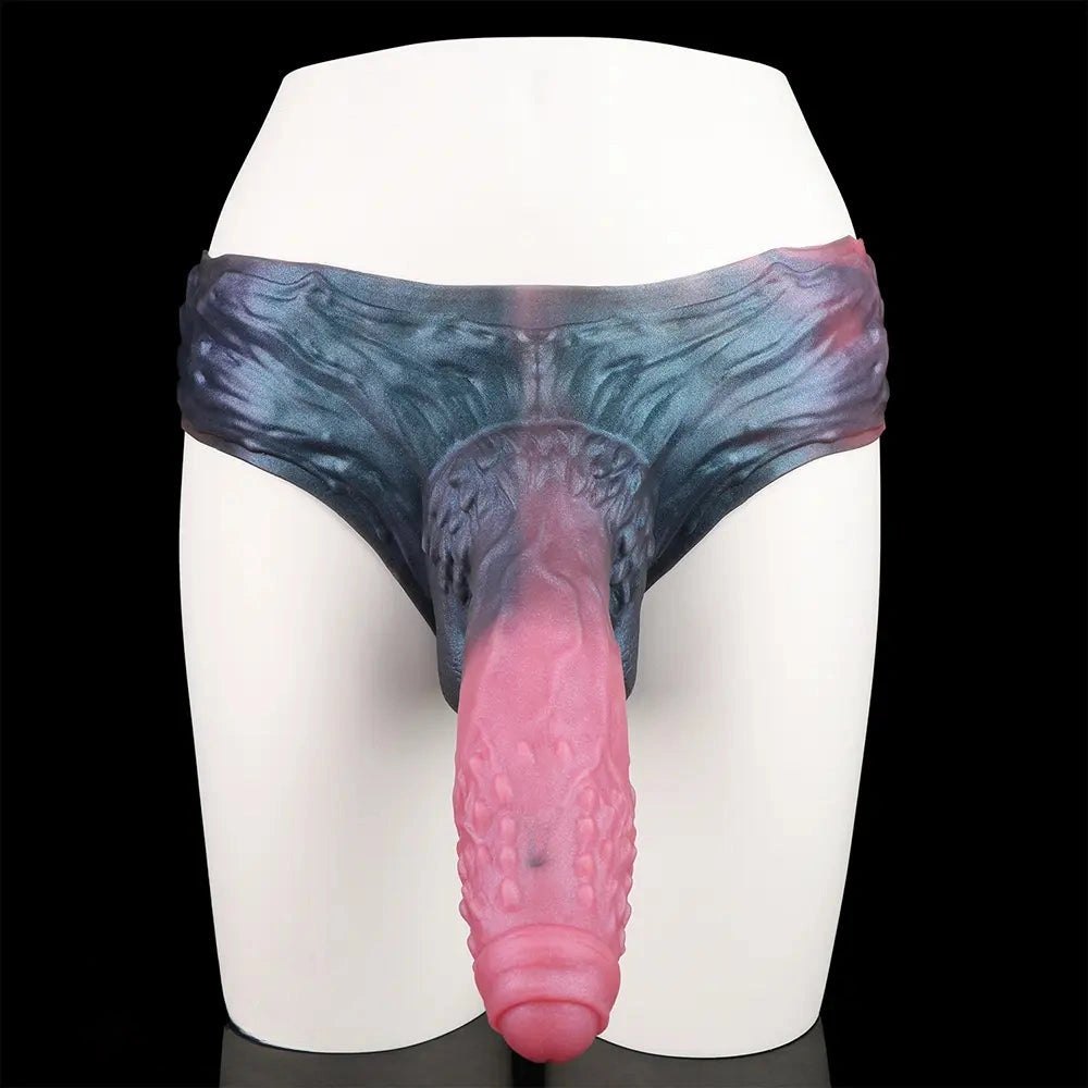 Hollow strap-on silicone dildo with harness pants, photo 4