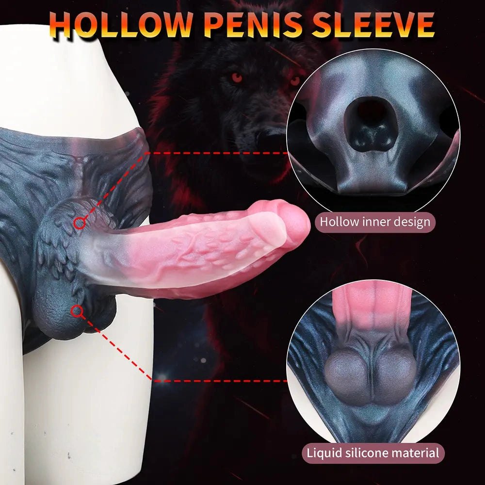 Hollow strap-on silicone dildo with harness pants, photo 7