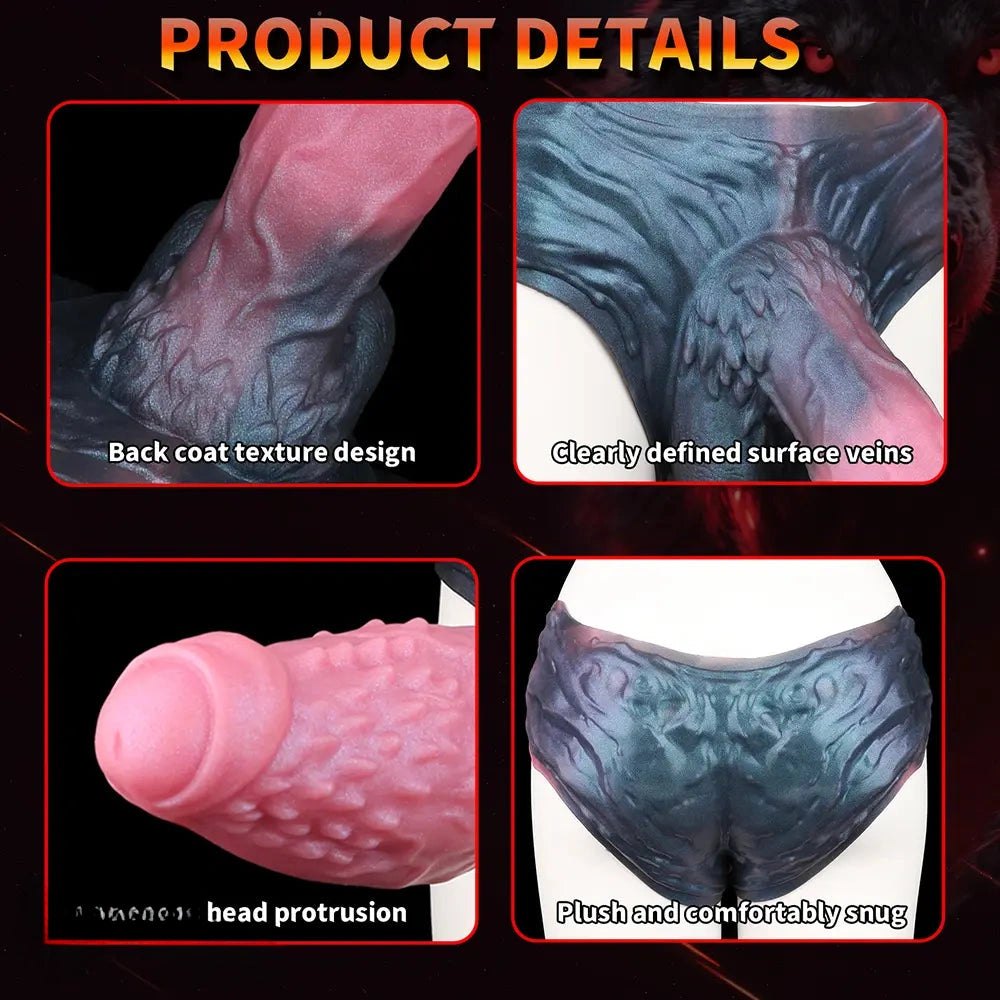 Hollow strap-on silicone dildo with harness pants, photo 8