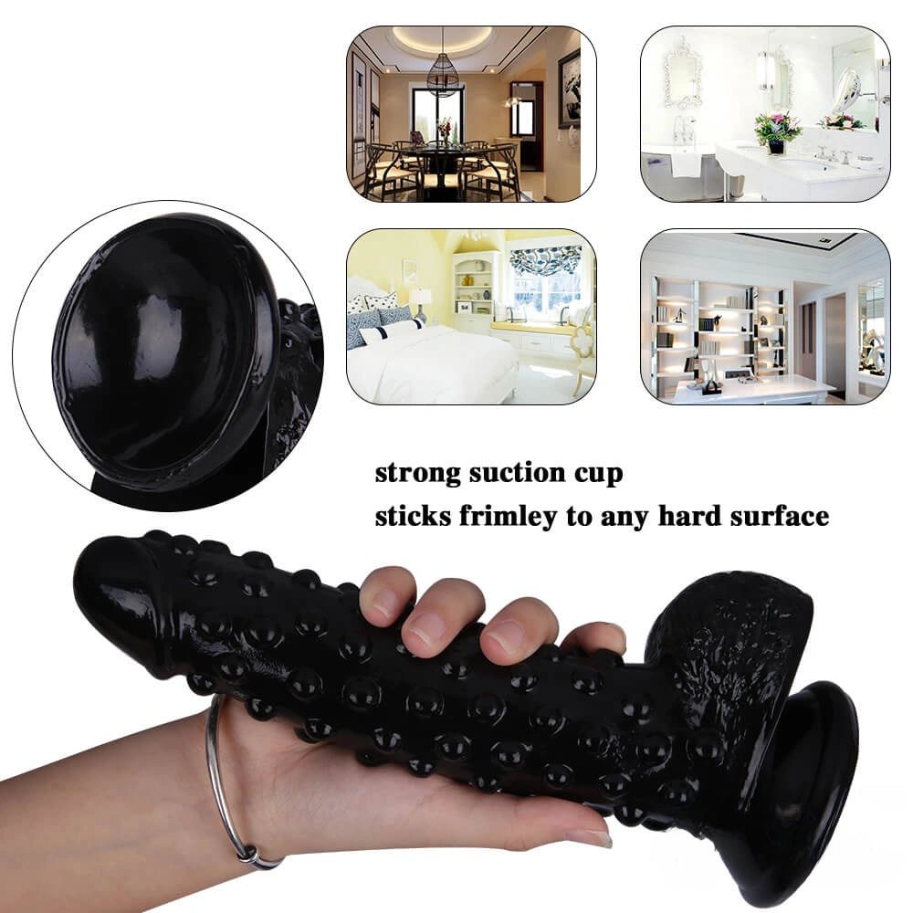 Black spiked suction cup dildo, photo 2