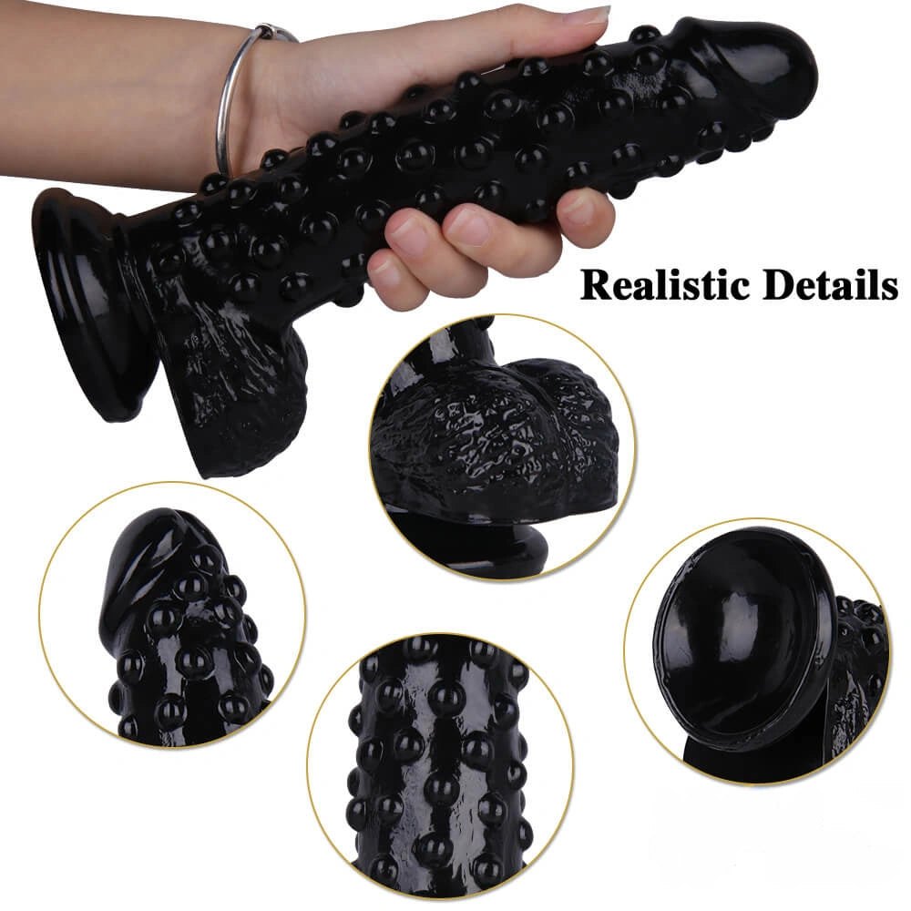 Black spiked suction cup dildo, photo 4