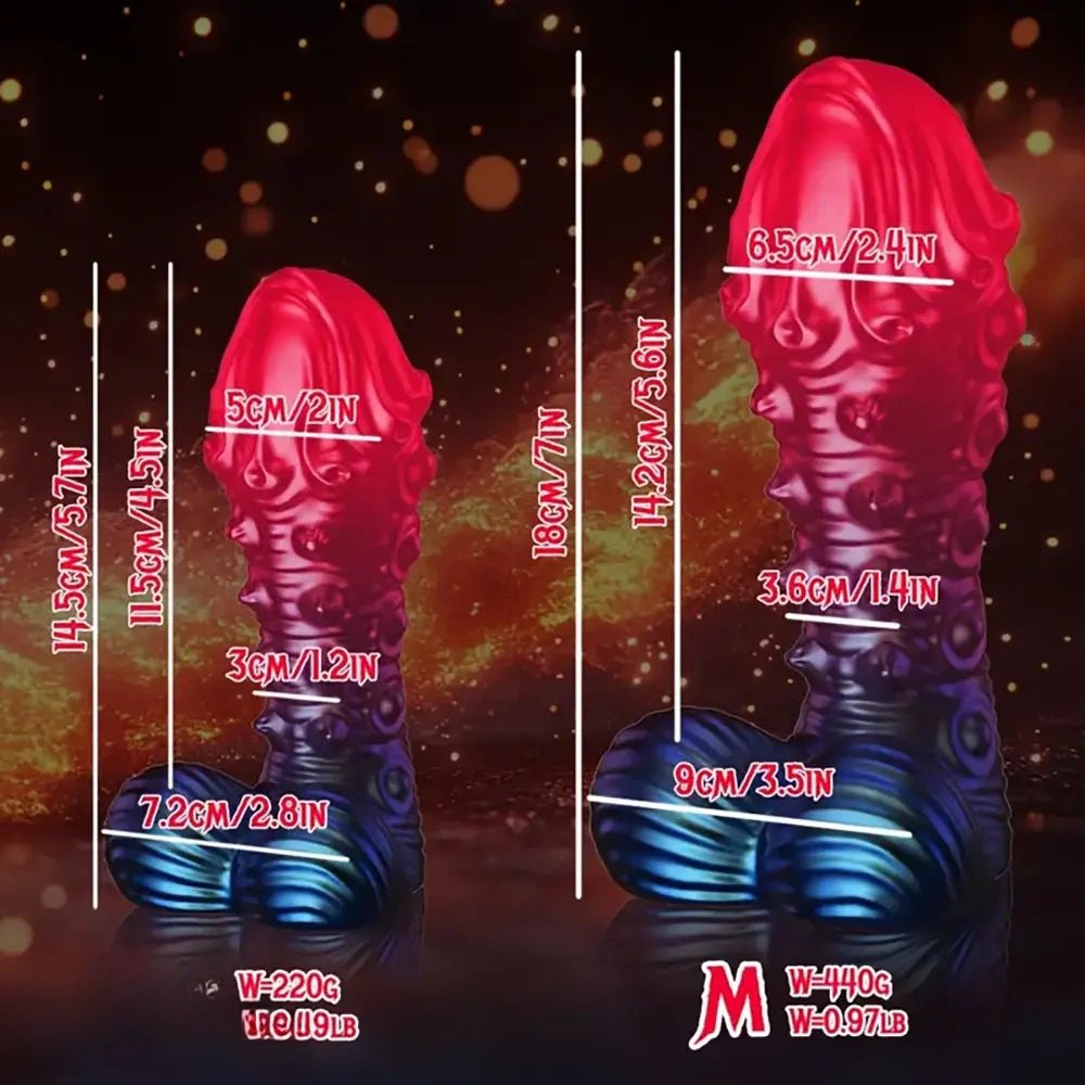 Red spiked tentacle silicone fantasy dildo, photo 8