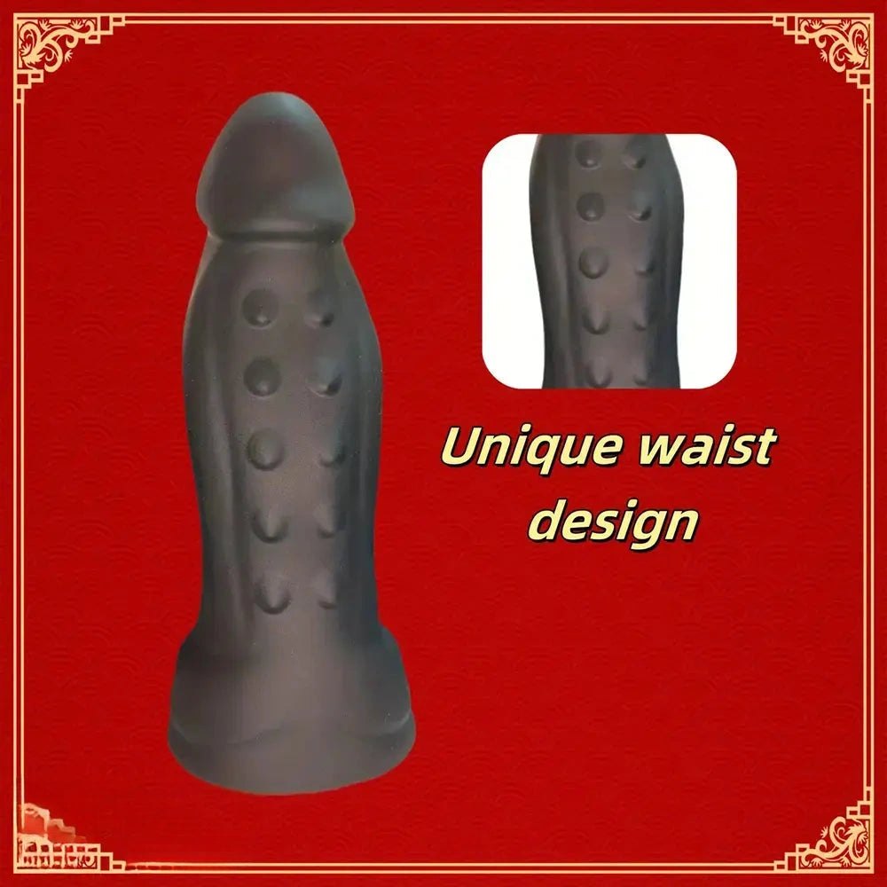 Coffee silicone realistic dildo with textured shaft, photo 2