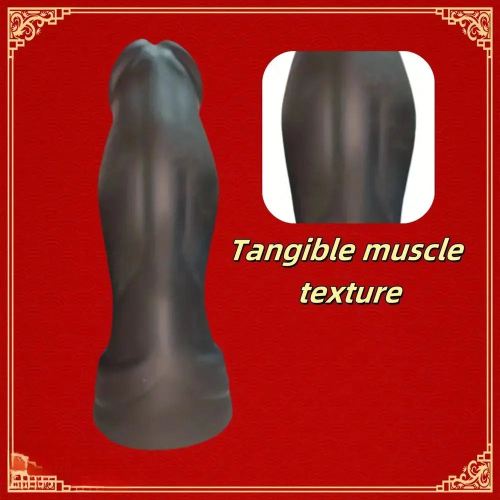 Coffee silicone realistic dildo with textured shaft, photo 3