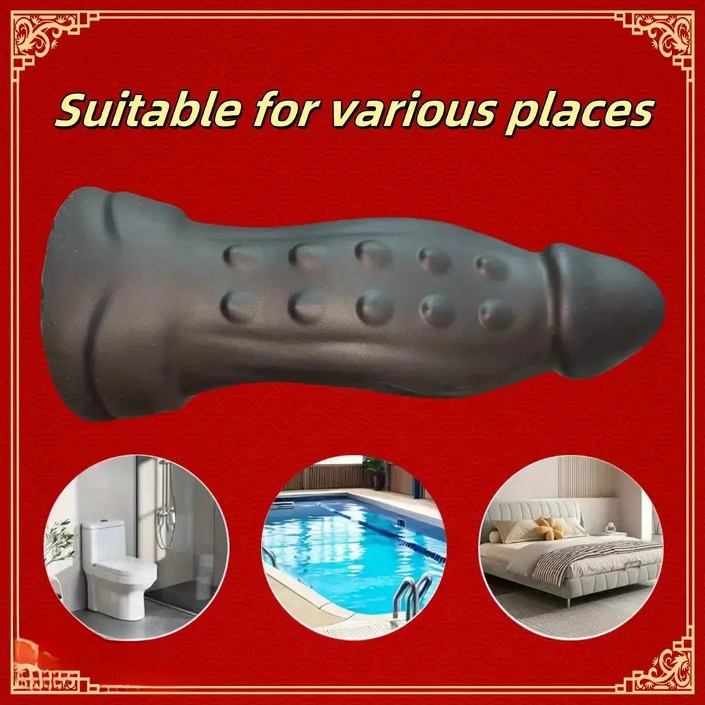 Coffee silicone realistic dildo with textured shaft, photo 5