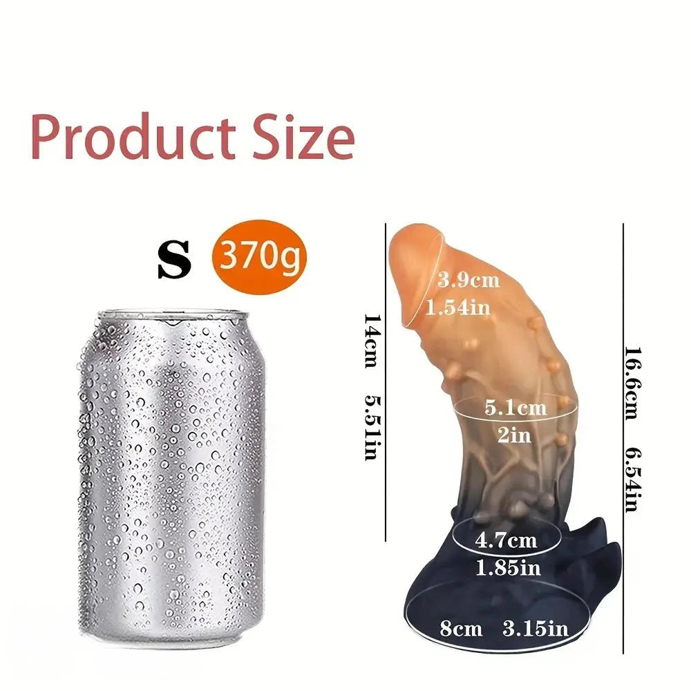 Orange spiked thick silicone dildo
