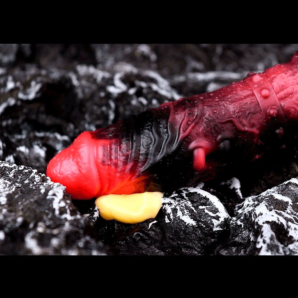 Red silicone spiked cock sleeve, photo 11