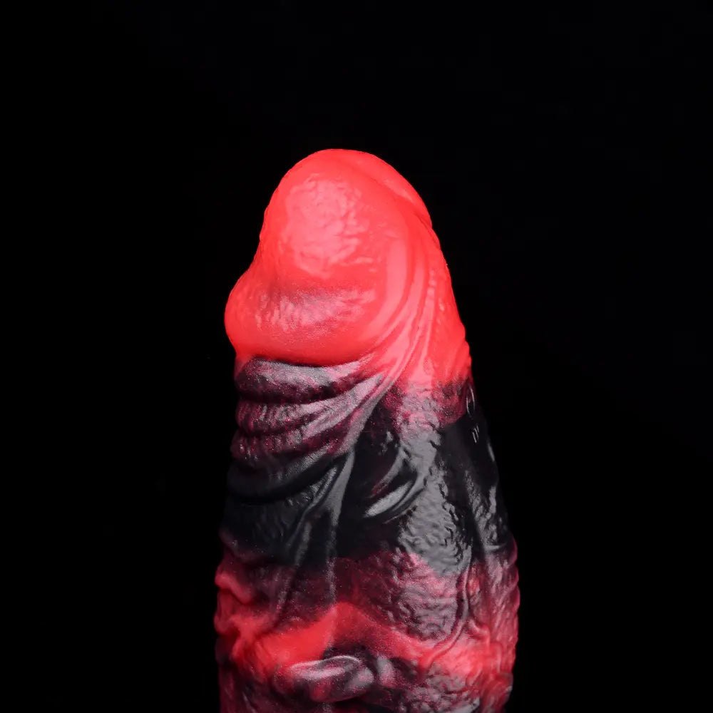Red silicone spiked cock sleeve, photo 15