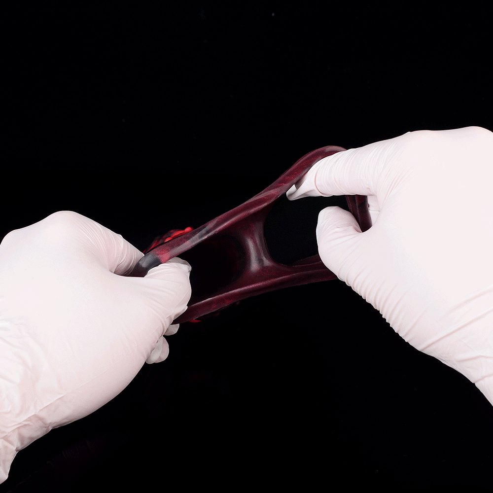 Red silicone spiked cock sleeve, photo 7