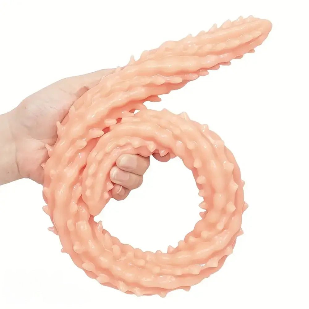 Orange spiked double ended dildo, photo 3