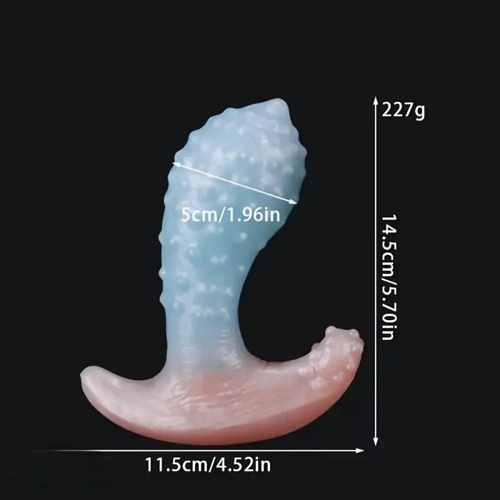 Blue spiked wearable silicone anal toy, photo 11