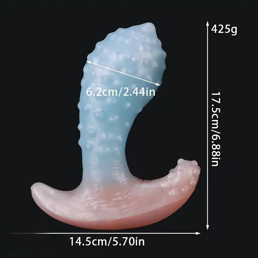 Blue spiked wearable silicone anal toy, photo 2