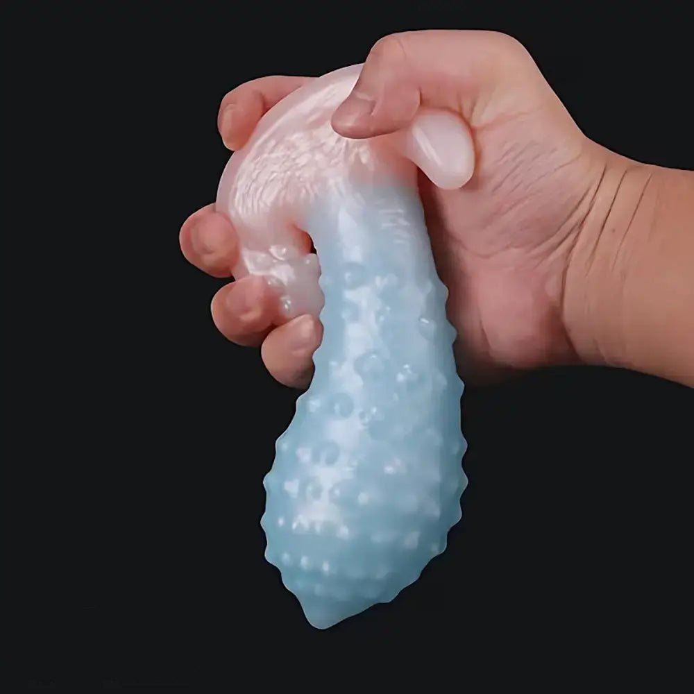 Blue spiked wearable silicone anal toy, photo 3