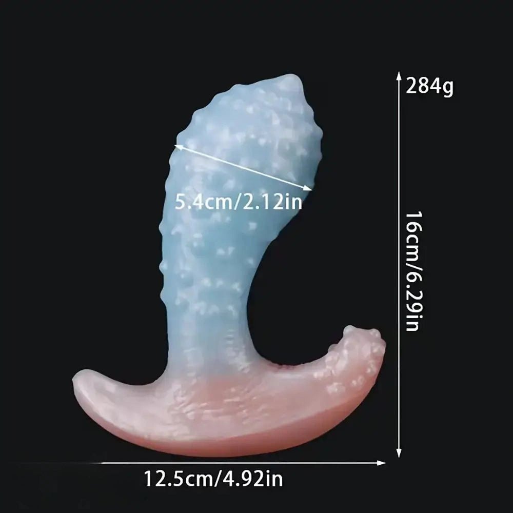 Blue spiked wearable silicone anal toy, photo 4