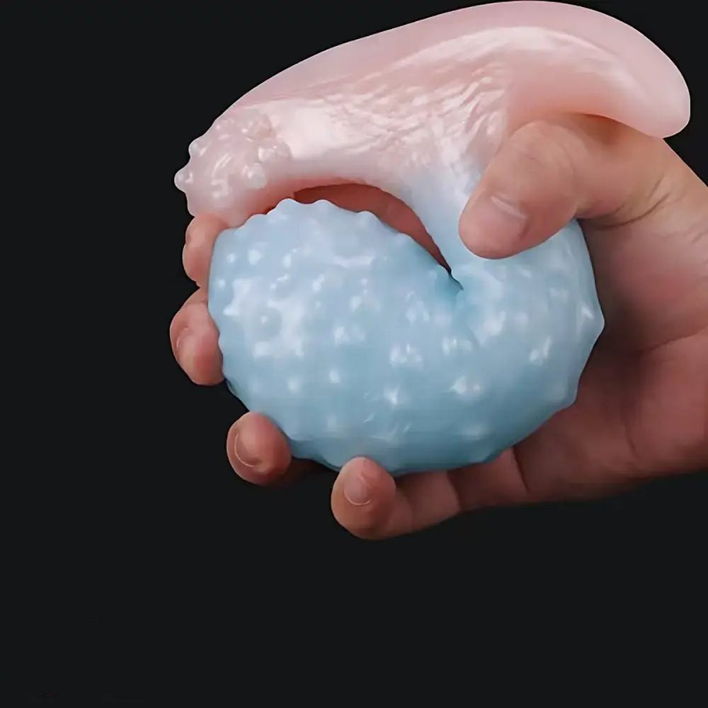 Blue spiked wearable silicone anal toy, photo 9