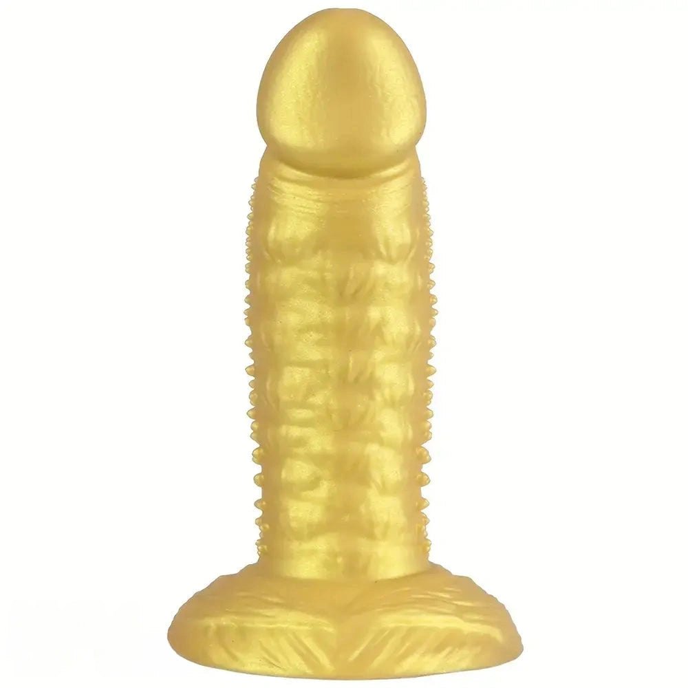 Gold spiky texture large dildo, photo 1