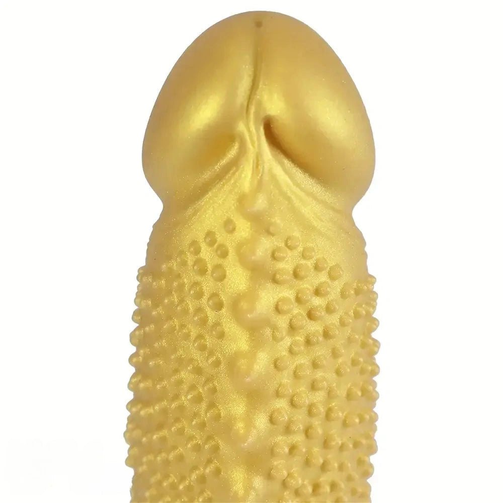 Gold spiky texture large dildo, photo 12